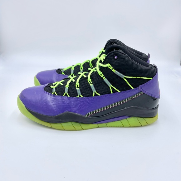 Nike Jordan Prime Flight 616846-018 Purple Black Green Sneakers Men’s Size 8.5 - Picture 5 of 11